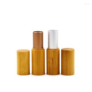 Opslagflessen 100 pc's/lot bamboe make -upbuizen voor lippenstift kunnen logo cosmetische containers aanpassen verpakking groothandel