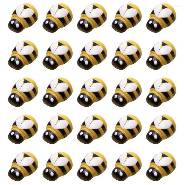 Botellas de almacenamiento 100 PCS Accesorios de abejas de madera Accesorio de ropa Mini decoración en forma de insecto Adornos de animales Cáscara del teléfono DIY Abejas Suministros para manualidades