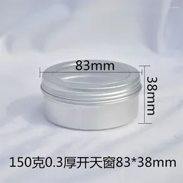 Bouteilles de rangement 100 x 150 ml de bocaux en aluminium argenté avec couvercle de fenêtre transparent 5oz 5 oz en métal cosmétique