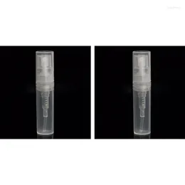 Opslagflessen 100 X 2 ml plastic reisspuitfles lege transparante parfumverstuiver