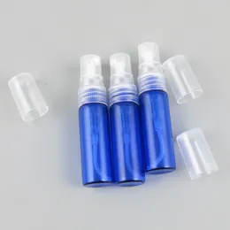 Botellas de almacenamiento 100 x 4 ml Botella de pulverizador de dedo de niebla de vidrio azul recargable 4cc Contenedores de fragancia Embalaje Frascos de perfume