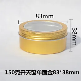 Botellas de almacenamiento 100 x Jar de aluminio vacío Recipiente cosmético CREME Gold Cream with Metal Torny Tapa de 150 ml/5oz Botella de bricolaje