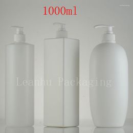 Opslagflessen 1000 ml lege lotion spuitpomp container shampoo hdpe fles vloeistof zeep dispenser navulbare cosmetische 6 stc/lot
