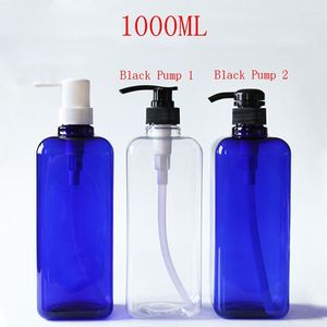 Opslagflessen 1000 ml x 10 vierkante plastic fles met eendenbillspomp 1000cc lege cosmetische container shampoo/douchegel/lotion onderbodken