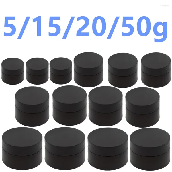 Bouteilles de rangement 1000pcs 15g plastique noir rond de maquillage vide pot pot de voyage visage de voyage de voyage lotion contenant cosmétique rechargeable