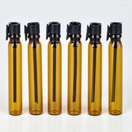 Bouteilles de rangement 1000pcs 1 ml 2 ml Micro Glass Perfume Bottle Tube brun Prise Pride vide