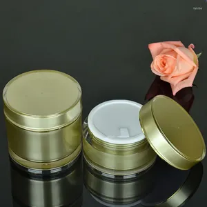 Opslagflessen 100G 200G Acryl Cosmetische potten Cream verpakking Pot en deksel voor gezichtsmasker Face Sample Containers Pot Box F20243653