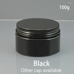 Bouteilles de rangement 100g Jar noir vide rechargeable Bouteille 100 ml de lotion cosmétique Crème Candy Spice Caféateurs Plastique