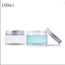 Botellas de almacenamiento 100 g/ml Clear Lucency Plastic B0Ttle B0Ttle Aluminium Capa con recipientes cosméticos de sal de baño de crema interior