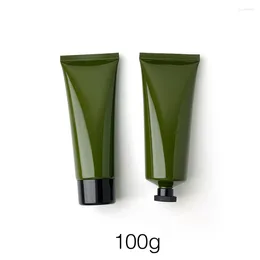 Bouteilles de stockage 100g bouteille à presser rechargeable vert olive 100ml cosmétiques crème pour le corps récipient de lotion vide tube souple en plastique vert foncé
