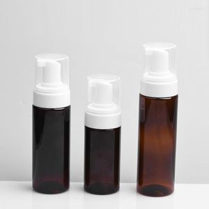 Opslagflessen 100 ml 150 ml 200 ml lege vloeistofschuimte zeeppomp Pet bruin flesschuim voor cosmetica lotion persoonlijke verzorging