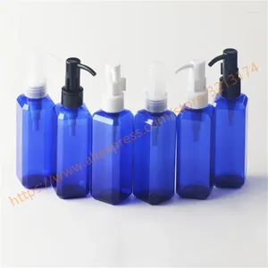 Opslagflessen 100 ml blauwe vierkante huisdierfles met plastic pomp. Voor lotion/handwas/shampoo/moisturizer/gezichtswater