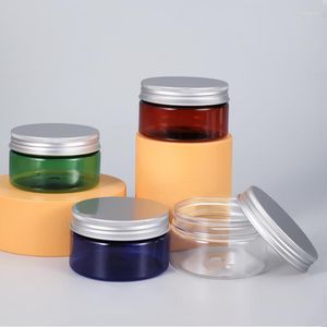 Bouteilles de stockage Pot en plastique vide de 100ML avec capuchon en aluminium, conteneurs cosmétiques à large bouche, noix alimentaires, bouteille rechargeable 1 pièces