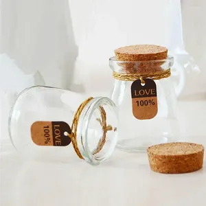 Bouteilles de stockage 100ml pot de confiture souhait verre minuscule vide clair liège flacons de lait pour la décoration de vacances de mariage Barattoli Vetro