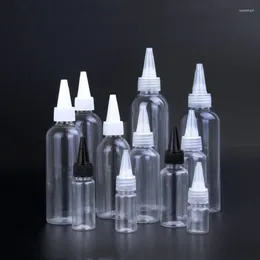 Bouteilles de rangement 100 ml bouteille en plastique transparent caprins pointu à serrage rechargeable animal portable cosmétique vide vide scellé liquide