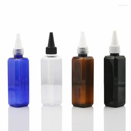 Opslagflessen 100 ml plastic naaldpunt dropper fles luxe kleurrijke cosmetische verpakkingscontainer voor reizen lege squeeze 30 stcs/lot