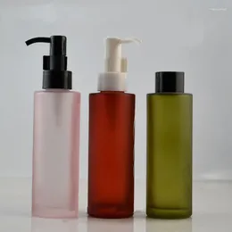 Bouteilles de stockage 100ml bouteille de toner rose verre givré coloré vaporisé flacon nettoyant huile lotion pompe emballage conteneurs cosmétiques