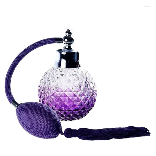 Bouteilles de rangement 100 ml de parfum vintage de parfum de parfum de parfum atomiseur atomiseur rechargeable pour motif de motif d'ananas violet