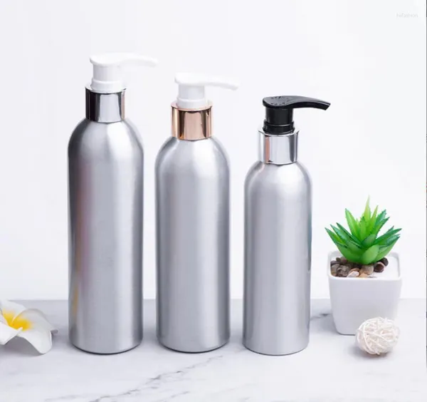 Botellas de almacenamiento 100ml120ml Botella de metal de aluminio Bomba Loción Emulsión Base Suero Toner Champú Inodoro Cuidado de la piel Embalaje cosmético