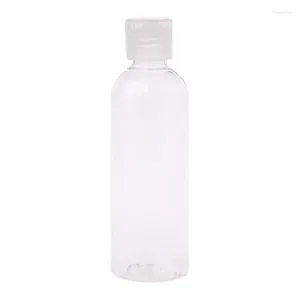 Bouteilles de rangement 100 mlclear flip top capot rechargeable bouteille transparente petite simple vide 2024