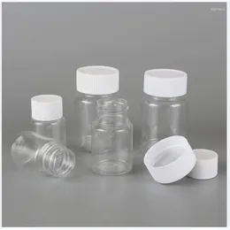 Opslagflessen 100 pc 15 ml-100 ml lege navulbare huisdier transparante plastic potfles reizen cosmetische container pot houder kast schroef deksel