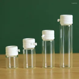 Bouteilles de rangement 100pcs 1/2/3/5 ml Huile essentielle vide en verre transparent en verre transparent pot de pas de pouce blanc Perfume de parfum