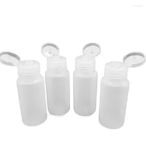 Botellas de almacenamiento 100 unids 10 ml-50 ml Contenedores de dispensador de tapa de tapa de plástico vacío portátil para lociones de acondicionador de champú líquido
