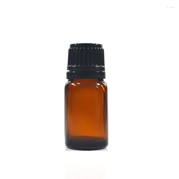 Bouteilles de stockage 100 pièces 10 ml bouteille d'huile essentielle en verre ambré avec réducteur d'orifice 1/3 oz bouchon inviolable bouchon compte-gouttes