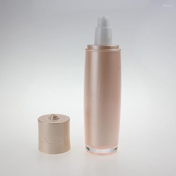 Botellas de almacenamiento, 100 Uds., 120ml, rosa/blanco, bomba de prensa acrílica, botella de loción, embalaje cosmético de plástico de 4 onzas