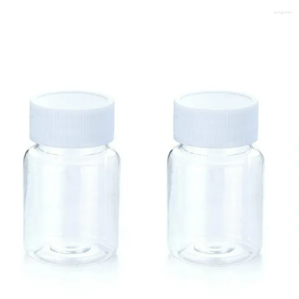 Bouteilles de stockage 100 pièces 20ml 0.68oz, petite bouteille transparente en PET, bouchon à vis, bouteille transparente en plastique, joint en aluminium