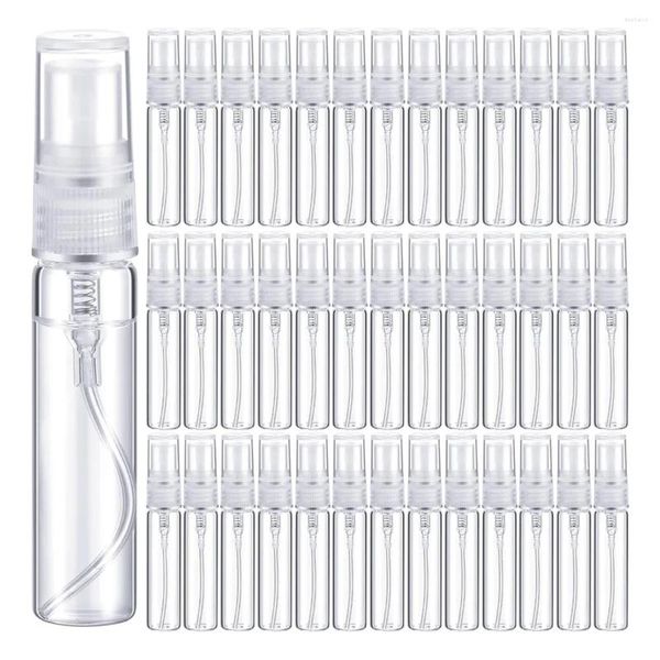 Botellas de almacenamiento 100pcs 2 ml - 10 ml Mini Muestra recargable Botella de vidrio Viajamiento Vacío Atomizador de aerosol contenedor cosmético