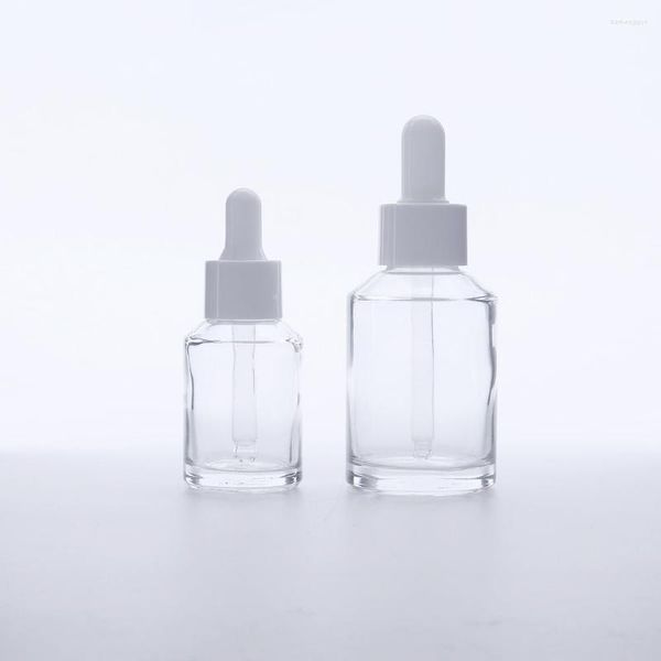 Bouteilles de stockage 100PCS 30Ml 60ML Flacon compte-gouttes en verre transparent Remplissable Vide Cosmétique Emballage Conteneur Flacons Huile Essentielle