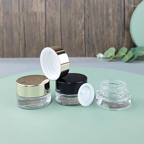 Bouteilles de stockage 100 pièces 3g pots de crème en verre épais récipient hermétique pour les lèvres huile cosmétique cire minuscule rechargeable Mini voyage