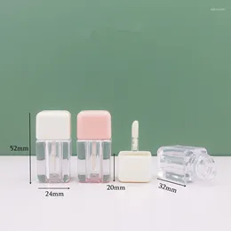 Bouteilles de stockage 100pcs 4ml vide mini tubes de brillant à lèvres carrés conteneurs de glaçage à lèvres en plastique bouteille de rouge à lèvres liquide emballage cosmétique