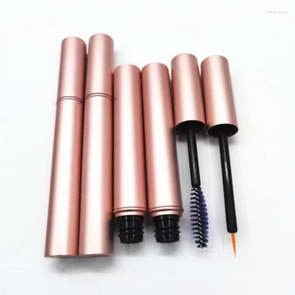 Bouteilles De Stockage 100Pcs 4ml Tubes De Colle Pour Cils Rosegold Aluminium Vide Liquide Eyeliner Mascara Conteneur Bouteille Avec Insert En Caoutchouc