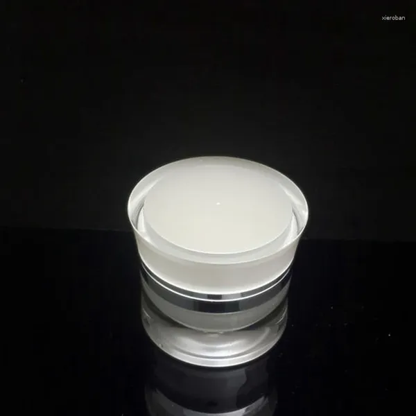 Bouteilles de stockage 100pcs 50ml Pearl White Acrylique Crème Pot en plastique Forday Gel hydratant Emballage cosmétique