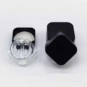 Bouteilles de rangement 100pcs 5G 9g Verre Square Péine Care Skin Eye Cream Jars Lotion Pot Refilable Bottle Makeup Shadow Cosmetic Container