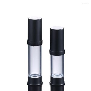 Bouteilles de stockage 100pcs 5ml 10ml noir vide rechargeable pompe sans air bouteille portable conteneur cosmétique comme fondations et sérums de maquillage