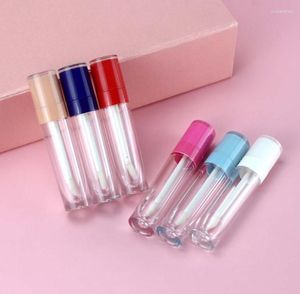 Opslagflessen 100 stcs 6 ml ronde transparante lipglossfles helder diy lege plastic make -up roze witte lipgloss doos