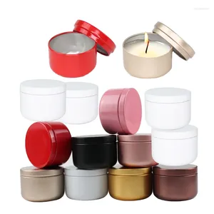 Bouteilles de stockage 100pcs aluminium bougie étain 50ml conteneurs ronds pots cosmétiques pots de crème d'huile vide aromathérapie scellé voyage boîte en métal