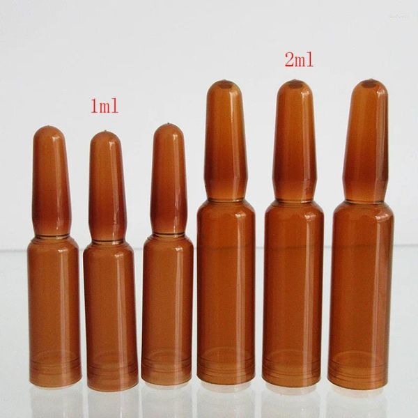 Bouteilles de rangement 100pcs Salon de beauté Utiliser la couleur de couleur ambre 1 ml Ampoule Mini bouteille pour le masque oculaire en sérum Essence maquillage produit