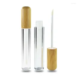 Bouteilles de rangement 100pcs Récitants de brillant à lèvres 5 ml / 6 ml de bambou à bambougloss de gravure de gravure