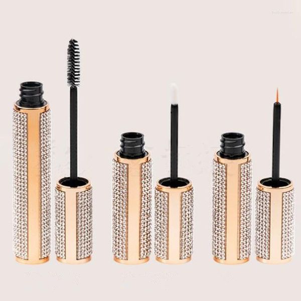 Bouteilles de stockage 100 pièces Tubes de brillant à lèvres Tube de brosse à cils avec strass Mascara liquide Eyeliner glaçage voyage rechargeable