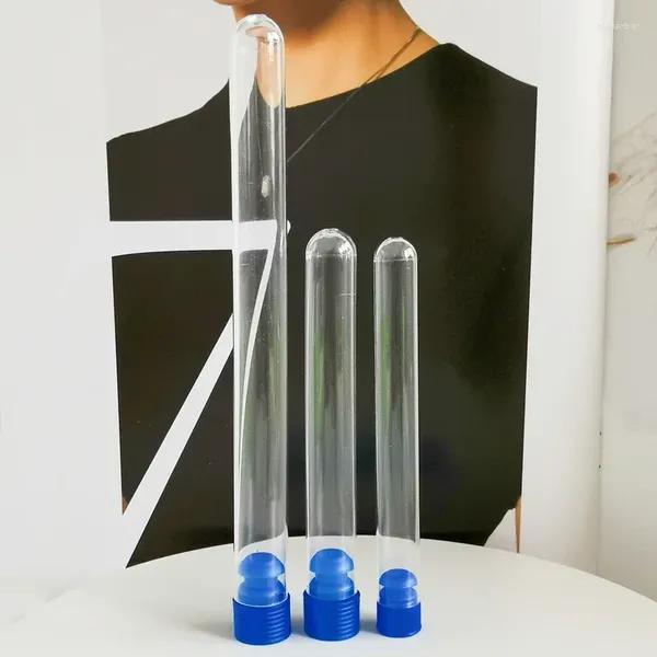 Bouteilles de rangement 100pcs / lot 15 tubes à essai en plastique dur 150 mm avec bouteille de fête de bouteille de baignoire