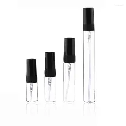 Bouteilles de stockage 100 pcs/lot 2 ml 3 ml 5 ml 10 ml Mini bouteille en verre de parfum transparent vide cosmétiques échantillon Tube à essai flacons minces