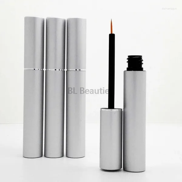 Bouteilles de rangement 100pcs / lot 3,5 ml Doublage d'oeil Emballage PEN CORRESSE CORRESSION LIQUIDE TUBE VIDE Silver Lip Eyeliner Bouteille avec pinceau mince