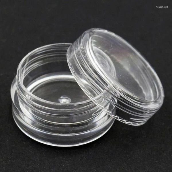 Bouteilles de rangement 100pcs / lot 5g transparent rechargeable en plastique vide est-ce