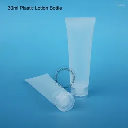 Opslagflessen 100 stks/lot groothandel lege 30 ml plastic lotion fles 1oz mat handcontainer Container reinigingsbuis knijpvulbare pot