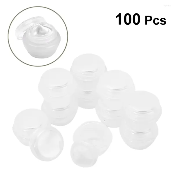 Bouteilles de stockage 100pcs Conteneurs d'échantillon de maquillage Pots vides Pots de voyage pour salle de bain à domicile avec couvercle scellé