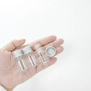 Opslagflessen 100 stuks plastic fles met aluminium schroefdop plug cosmetische container reiskits draagbare PET-lotion crème leeg hervulbaar